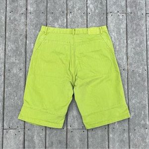 VTG M+FG Marithe Francois Gibraud Hip Hop Lime Green Denim Jean Shorts Size 38